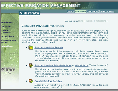 Screenshot of the Effective Irrigation Management Site