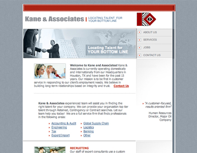 Screenshot of the JobMenu Site