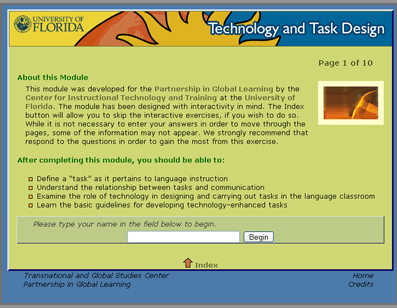 Screenshot of the Teaching with Technology Modules